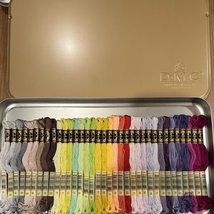 DMC Mouliné Special Collector’s Matte Gold Tin Embroidery Floss - Set of 35, New